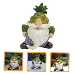 Happyyami Outdoor Gnome Ornaments Resin Craft Gnome Figurine Grandad Garden Ornaments