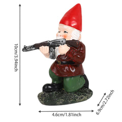 Funny Garden Gnomes 3.9'' Tall Naughty Gnome Garden Gnome with Gun Statue Waterproof Resin Gnomes Decor for Patio, Yard, Lawn Style 2