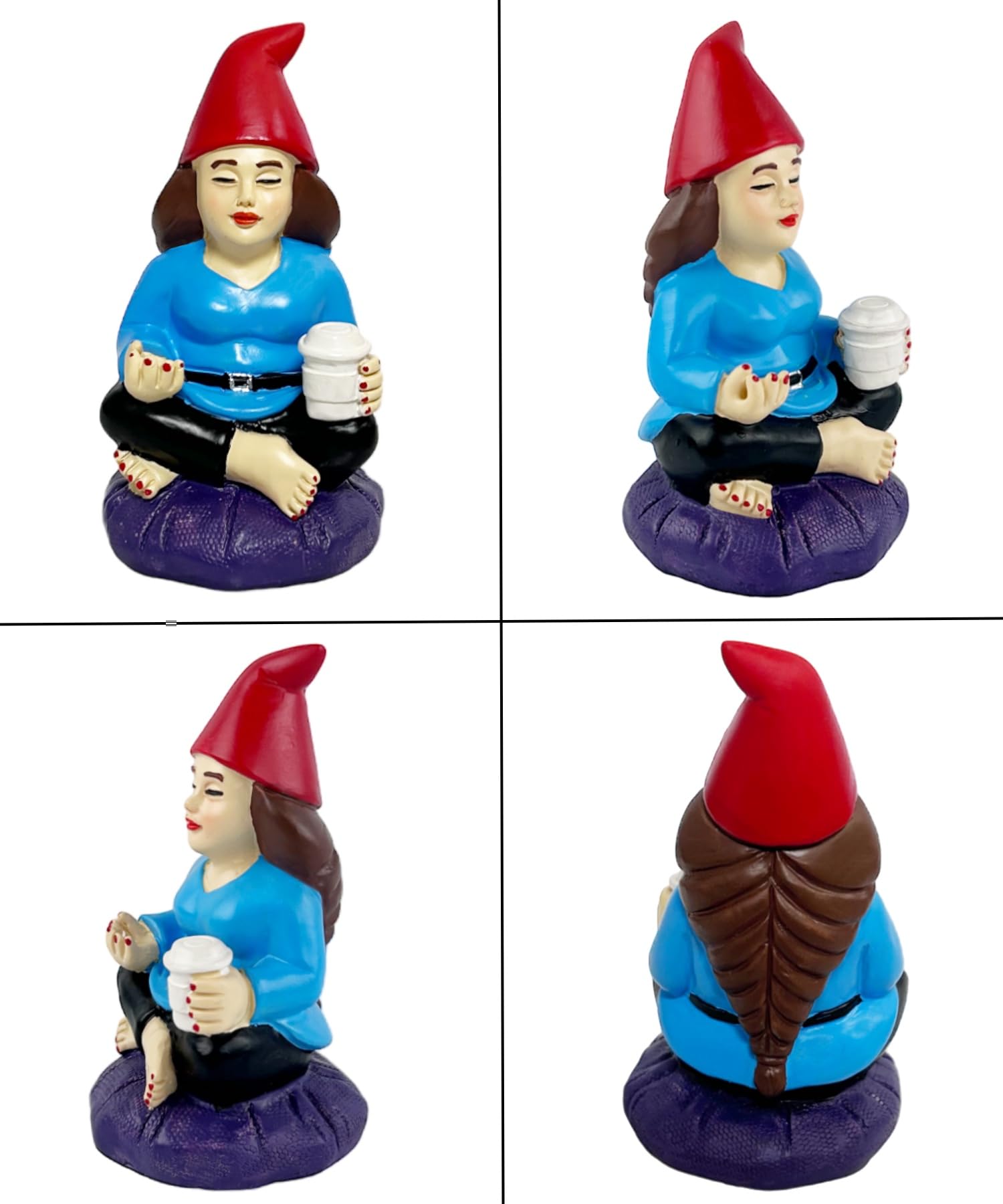 Gnometastic Mini Gnomes - Lady Zen Gnome, 3.75in Meditating Yoga Female Mini Gnome Statue - Mini Gnomes for Fairy Garden, Funny Garden Gnomes Decoration for Yard, Outdoor Lawn Ornament and Home Decor
