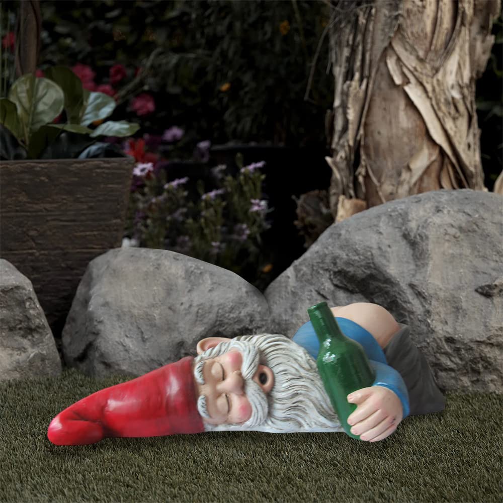 World of Wonders Bottom's Up Passed Out Funny Drunk Gnome Garden Figurine Statue Novelty Gift & Collectible Suitable for Humorous Outdoor Patio Lawn Decor