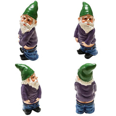 EJWCIG Funny Garden Gnomes Statues Drunk Peeing Naughty Inappropriate Yard Lawn Gnomes Outdoor Decorations Patio Decor (Bonfire)