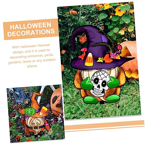 Toyvian 3Pcs Halloween Gnome Stakes Durable Acrylic Garden Signs for Outdoor Decor for Yards and Lawns Easy to Install Halloween Decorations