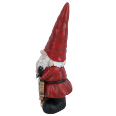 AB Tools Gnome with Leave Sign Figurine Statue House Decor Ornament Garden Yard