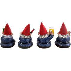 Wowser Miniature Lawn Gnomes Happy Time Group Drunk Garden Gnome Figurines, 3 1/2 Inches