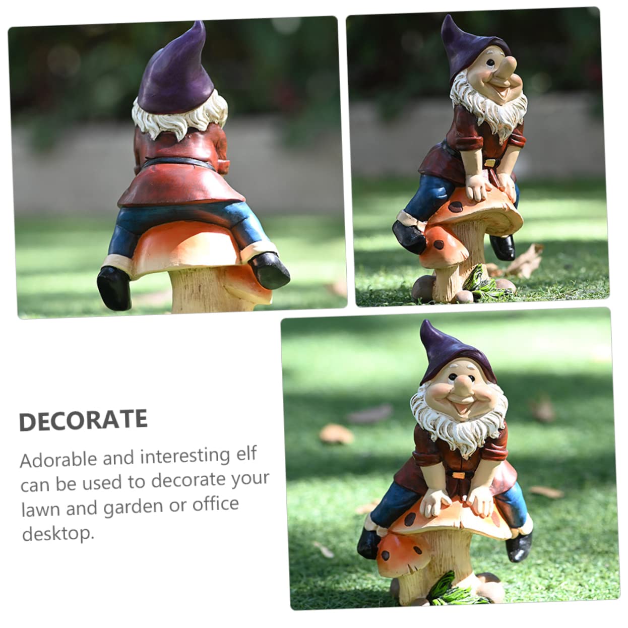 SUPVOX 1Pc Outdoor Garden Resin Dwarf Statue Decorative Gnome Figurine for Home and Patio Durable Design for Garden Ornamentation for Family
