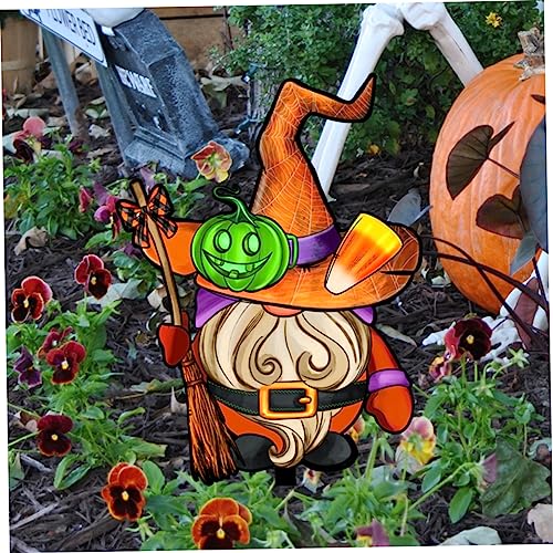 Toyvian 3Pcs Halloween Gnome Stakes Durable Acrylic Garden Signs for Outdoor Decor for Yards and Lawns Easy to Install Halloween Decorations