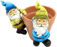 FICITI Garden Gnome Flower Pot and Vase Perchers Sitters Clingers Hangers -Set of 4