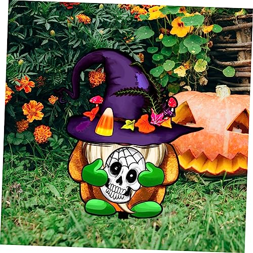 Toyvian 3Pcs Halloween Gnome Stakes Durable Acrylic Garden Signs for Outdoor Decor for Yards and Lawns Easy to Install Halloween Decorations