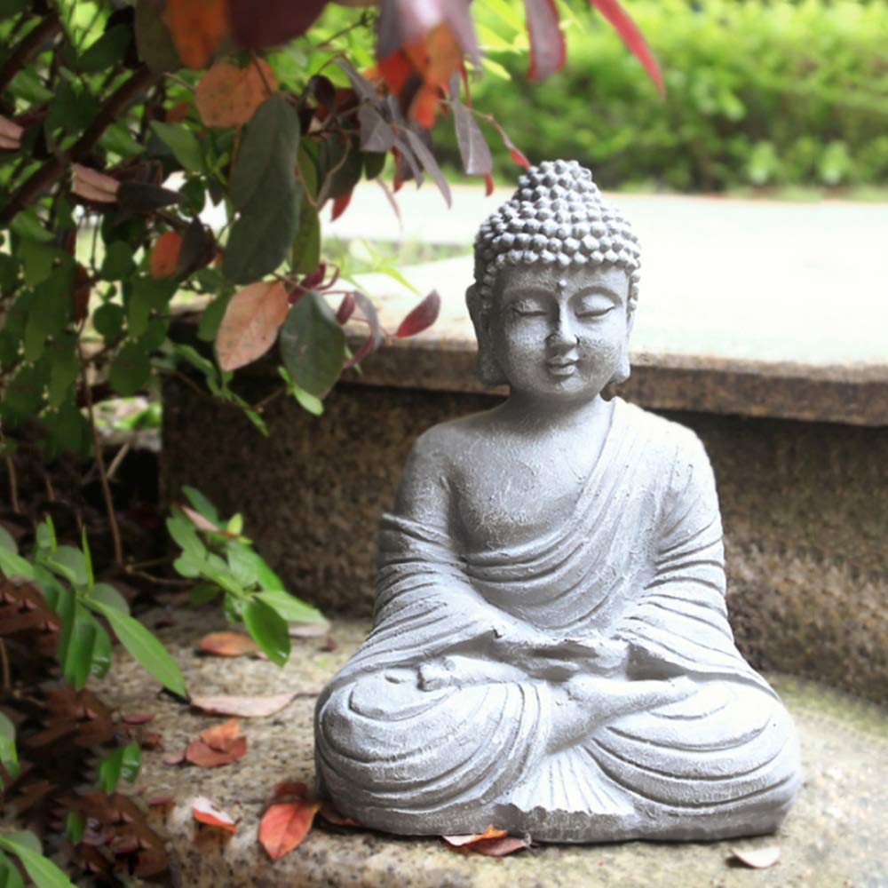 zenggp Garden Ornament Sitting Buddha Zen Outdoor Indoor Statue Resin Home Decor