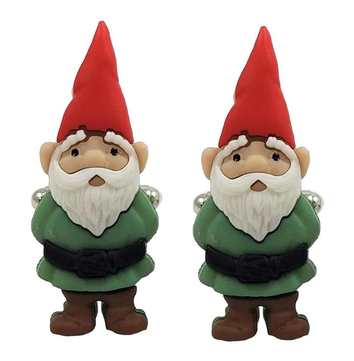 Green Garden Gnome Cufflinks, Lapel Pins, Tie Bars, Earrings, Jewelry and Accessories (Lapel Pin)