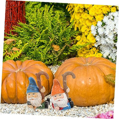 Happyyami 2pcs Garden Gnome Statue Charming Outdoor Decor for Garden Gnome Figurines Hooks Tree Ornaments for Home and Patio