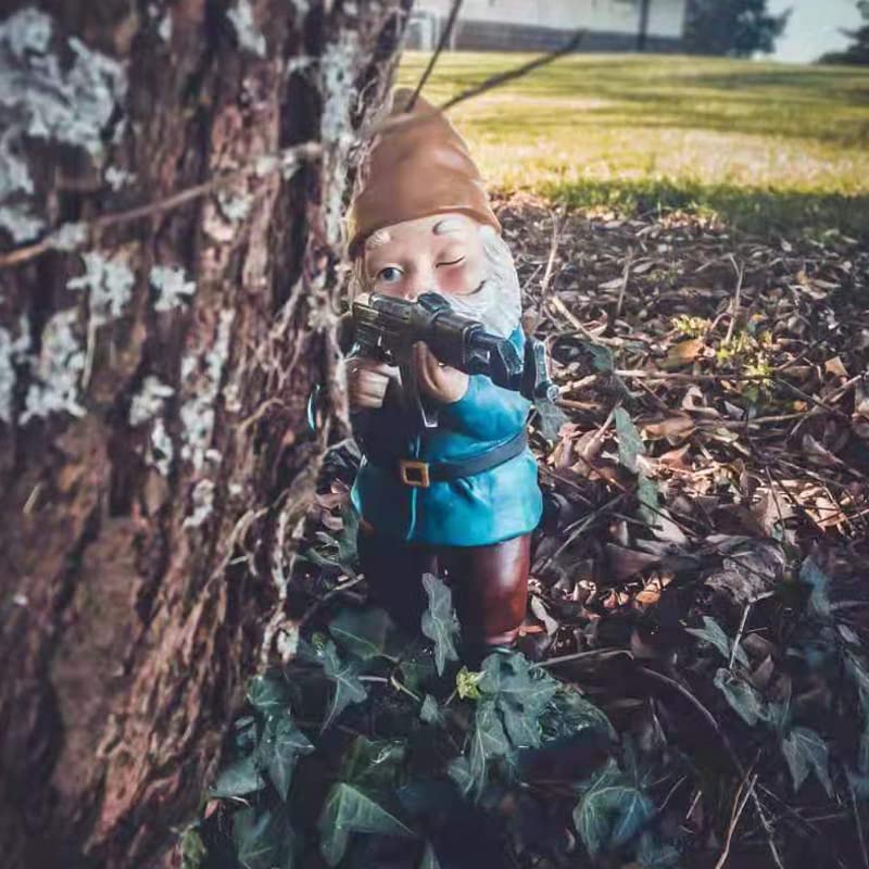 PERFECTOP 3Pcs Military Soldier Garden Gnomes with Guns AK47, Funny Army War Combat Defender Gnome Statue Figurines, Indoor Outdoor Patio Yard Lawn Desktop Ornament Decor,Valentine's Day Men Gift