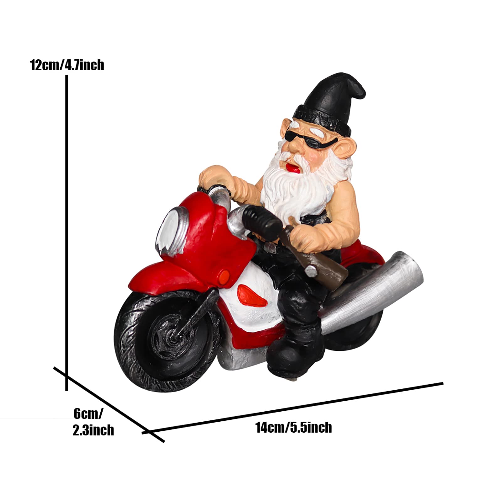 nezababy Funny Garden Gnome Decoration Riding Motorcycle Statues Naughty Figurines Outdoor Indoor Lawn Yard Patio Sculptures Resin