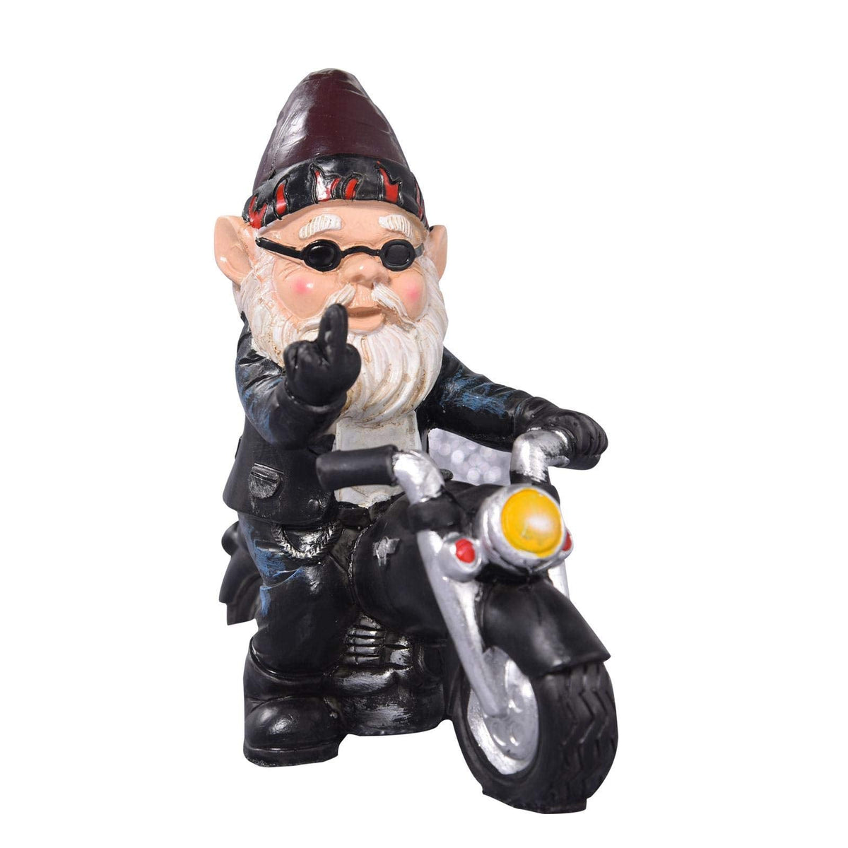 Lievevt Garden Gnome Statue Naughty Gnome Motorcycle Statue Axle Grease The Biker Christmas Decoration Ornaments For Lawn Patio Yard Indoor Outdoor Holiday Home Office