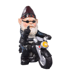 Lievevt Garden Gnome Statue Naughty Gnome Motorcycle Statue Axle Grease The Biker Christmas Decoration Ornaments For Lawn Patio Yard Indoor Outdoor Holiday Home Office