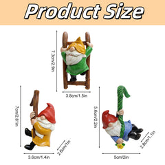 Dingzhidiy 3PCS Cute Climbing Gnome Figurines Flower Pot Hugger, Resin Garden Gnomes Statue, Plant Decorations for Pots, Outdoor Decor Fence Ornaments for Patio Lawn Garden Yard