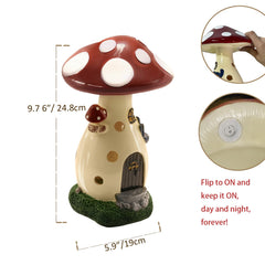 coonoe Fairy Houses for Outside - Solar Light Garden Decor, Solar Garden Decor, Waterproof Yard Mushroom Ornaments for Patio Lawn, Christmas, Birthdays, Unique Gift Ideas for Gardening Mom & Grandma
