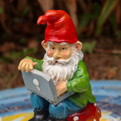 Hqroidd Garden Gnomes Funny Resin Gnome Figurine on Working Garden Gnome Statues for Patio Yard Lawn Porch Outdoor Decor