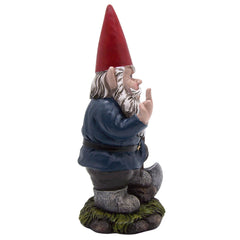 Wowser Angry Garden Gnome with a Shovel, Freestanding Figurine, Unique Outdoor Décor, Funny Gift, 9 Inches