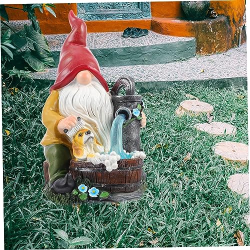 Happyyami 1pc Solar Gnome Light Garden Gnome Ornament Lamp Dog Themed Outdoor Decor for Lawn and Backyard Unique Design for Home Decoration