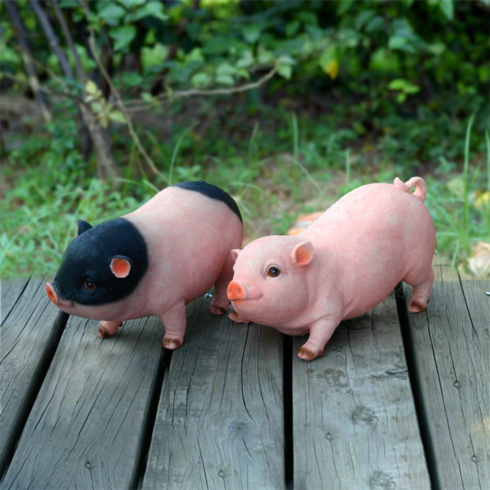 XIFIRY Animal Garden Gnomes Statue Cute Pig Funny Outdoor Sculpture Resin Lawn Ornaments Décor Indoor Outdoor Figurines for Garden and House (Cut Pig)