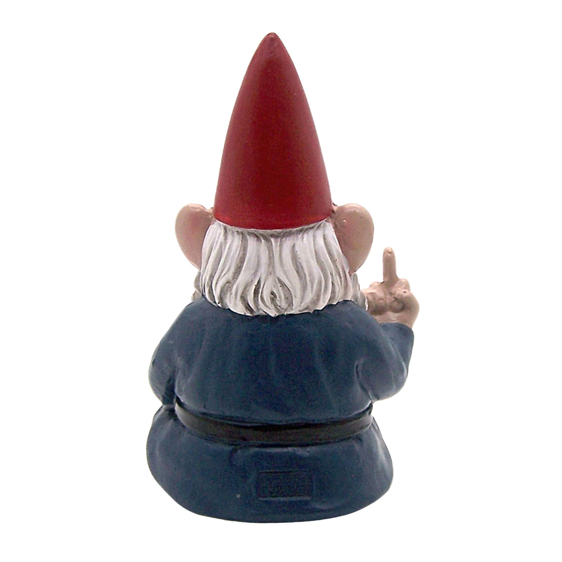 Angry Garden Gnome with Middle Finger, Shelf Sitting Figurine, Naughty Décor, Funny Gift, 7.15 Inches