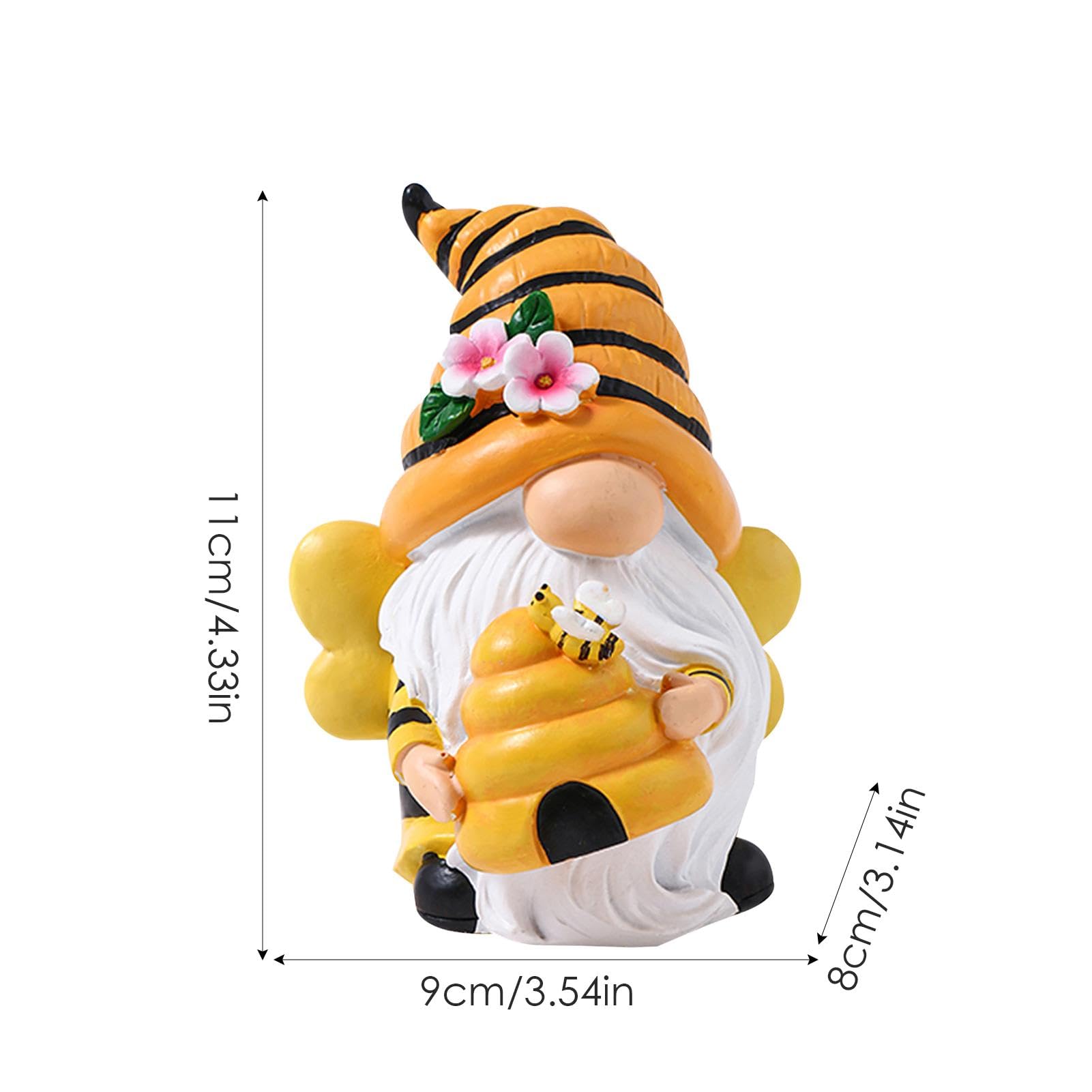 Ungtyb Bee Gnome Statue, Garden Bee Gnome, Resin Gnome Sculpture, Extravagant Bee Gnome Figurine, Perfect for Garden and Patio Decor (1 Piece)