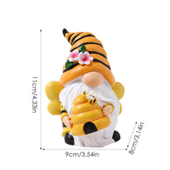 Ungtyb Bee Gnome Statue, Garden Bee Gnome, Resin Gnome Sculpture, Extravagant Bee Gnome Figurine, Perfect for Garden and Patio Decor (1 Piece)