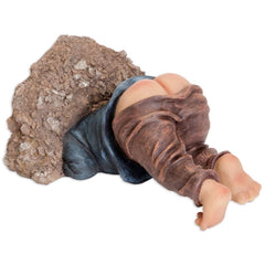 Bits and Pieces - Caught with His Pants Down Garden Statue - Naughty Gnome Yard Art, Funny Elf - Polyresin Statue Measures 13-1/2" High x 5" Wide