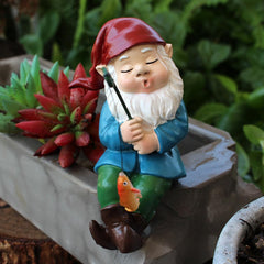 MasGo Fishing Gnome, Fisherboy Statue,Little Fishing Guy for Koi Pond or Waterfalls, Poolside Statue,Collectible Fishing Ornament,Fairy Gardens Gnomes Gifts Gnome Garden Accessories