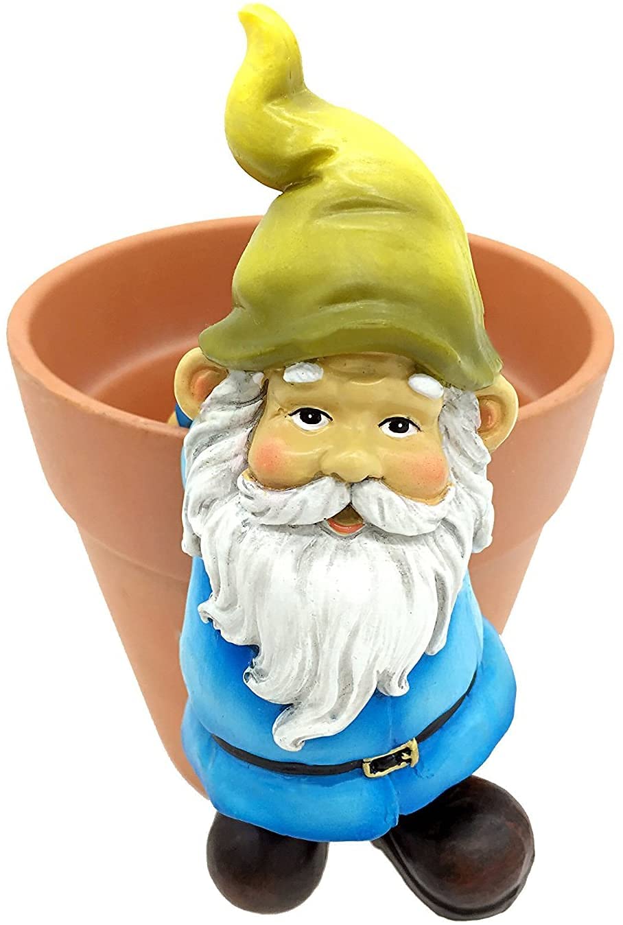 FICITI Garden Gnome Flower Pot and Vase Perchers Sitters Clingers Hangers -Set of 4