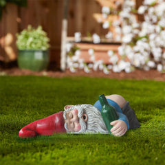 World of Wonders Bottom's Up Passed Out Funny Drunk Gnome Garden Figurine Statue Novelty Gift & Collectible Suitable for Humorous Outdoor Patio Lawn Decor