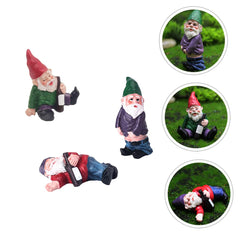 Ciieeo 9pcs Resin Dwarf Figurines for Landscape Decor Cute Garden Gnome Ornaments Outdoor Decorations for Lawn Patio and Office