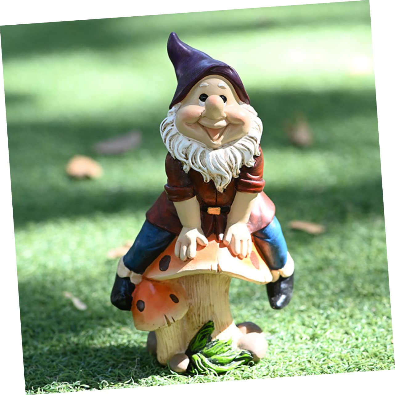 Happyyami Outdoor Garden Dwarf Statue Adorable Resin Figurine for Home Decor Desktop Lawn and Decoration Durable Eco-friendly Miniature Gnome Ornament