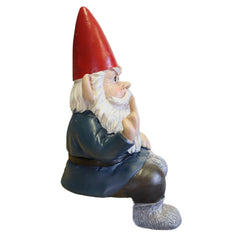 Candy Creations On Cloud 9 Grumpy Seated Garden Gnome Giving Middle Finger, Funny Angry Lawn Dwarf, Indoor or Outdoor Unique Decor