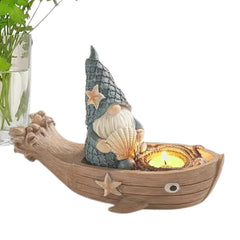 Générique Garden Figurine, GNOME Statue, Weather-Resistant Resin Nautical-Themed Outdoor GNOME Ornament for Beach Lovers Tabletop Lawn Patio Backyard Porch Balcony Decoration, 280 g