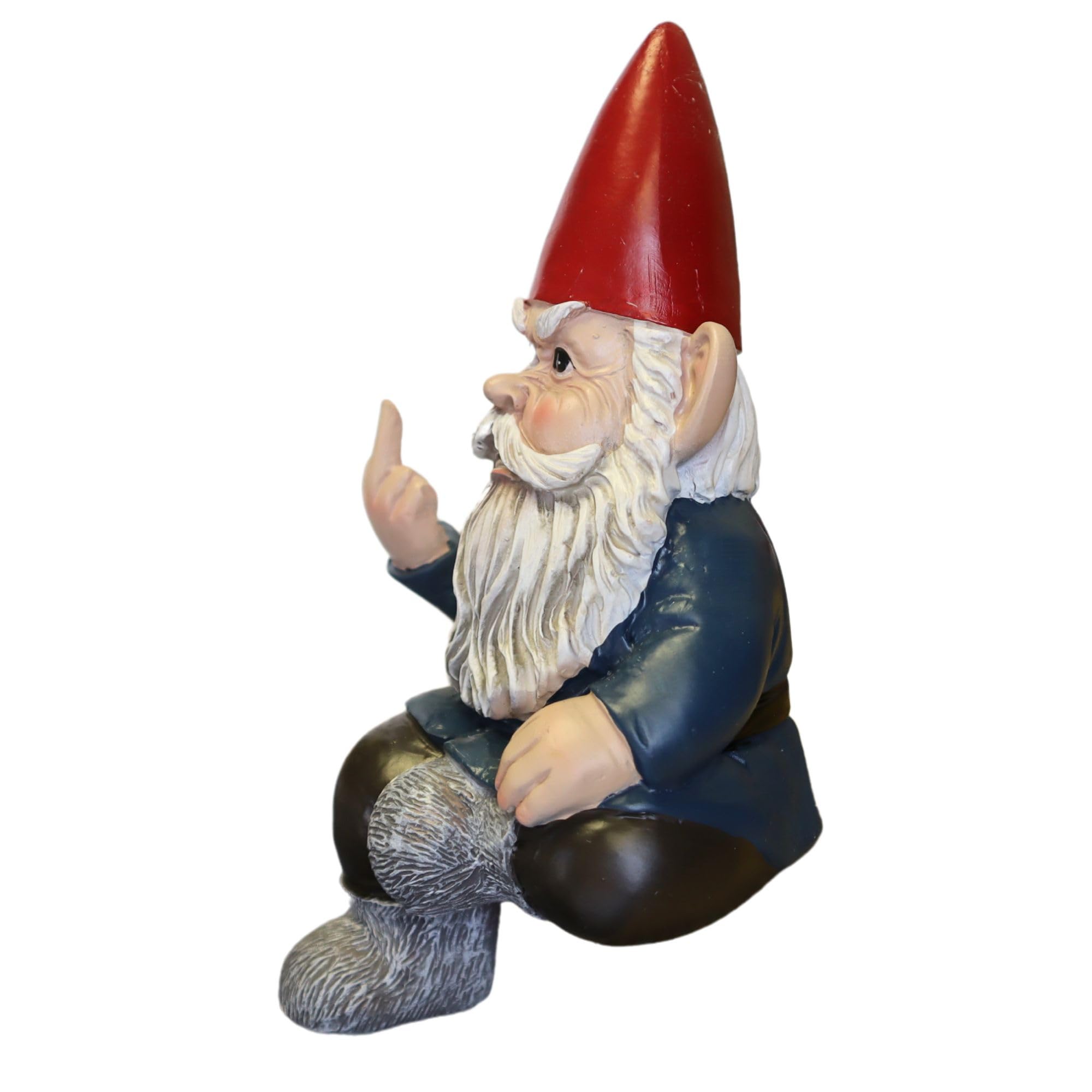 Candy Creations On Cloud 9 Grumpy Seated Garden Gnome Giving Middle Finger, Funny Angry Lawn Dwarf, Indoor or Outdoor Unique Decor