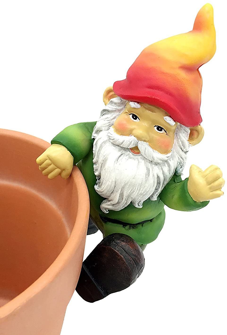 FICITI Garden Gnome Flower Pot and Vase Perchers Sitters Clingers Hangers -Set of 4