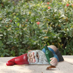 World of Wonders Bottom's Up Passed Out Funny Drunk Gnome Garden Figurine Statue Novelty Gift & Collectible Suitable for Humorous Outdoor Patio Lawn Decor