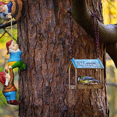 Tixqeaif Naughty Climbing Rope Fairy Garden Gnomes Statue, Resin Garden Gnome Tree Hugger Outdoor Decor Accessories For Lawn Balcony