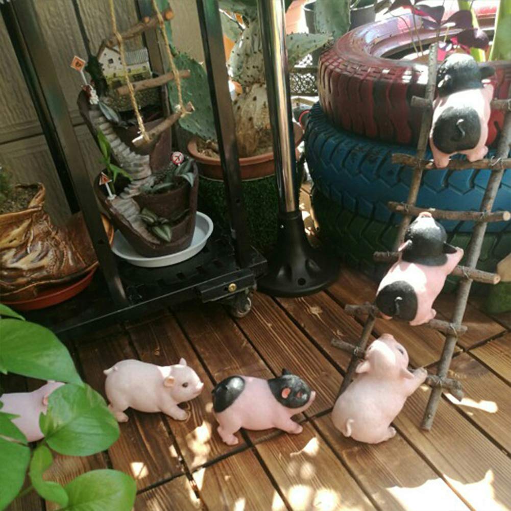 XIFIRY Animal Garden Gnomes Statue Cute Pig Funny Outdoor Sculpture Resin Lawn Ornaments Décor Indoor Outdoor Figurines for Garden and House (Cut Pig)