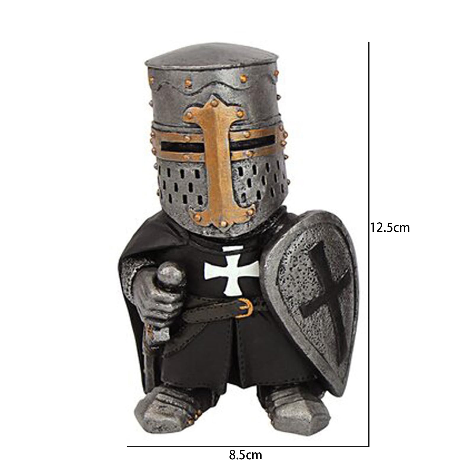 Swtgaah Garden Gnome Statue Knight Statue Knight Gnome Sculpture Knight Guardian Sculpture Garden Gnome Ornaments Suitable for Gardens Lawns and Courtyards (Right D)
