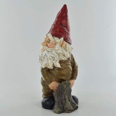 Gnome- Having a Widdle Fantasy Figure Home Decor Garden Ornament Joke Present Novelty Gift Comical H18.5cm