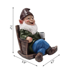 Tirifer Drinking Coffee Garden Gnome Statue, Wizard Gnome 3D Dwarves, Polyresin Outdoor Sculpture Gnome Statue Garden Figurine Art Garden Decoration for Lawn Yard Balcony Porch Patio…