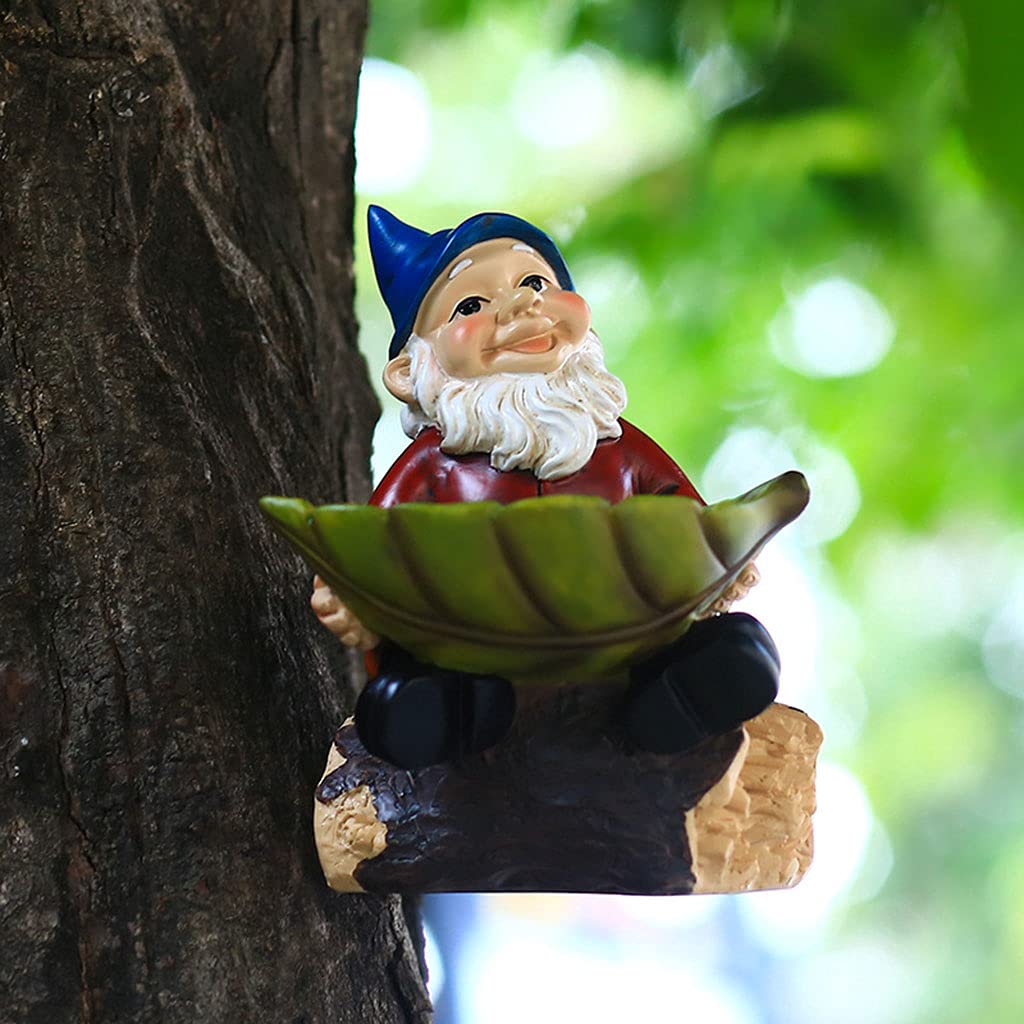Gnome Birdfeeder Statue Garden Lawn Porch Outdoor Balcony Household Decoration Garden Gnome Statues Outdoor
