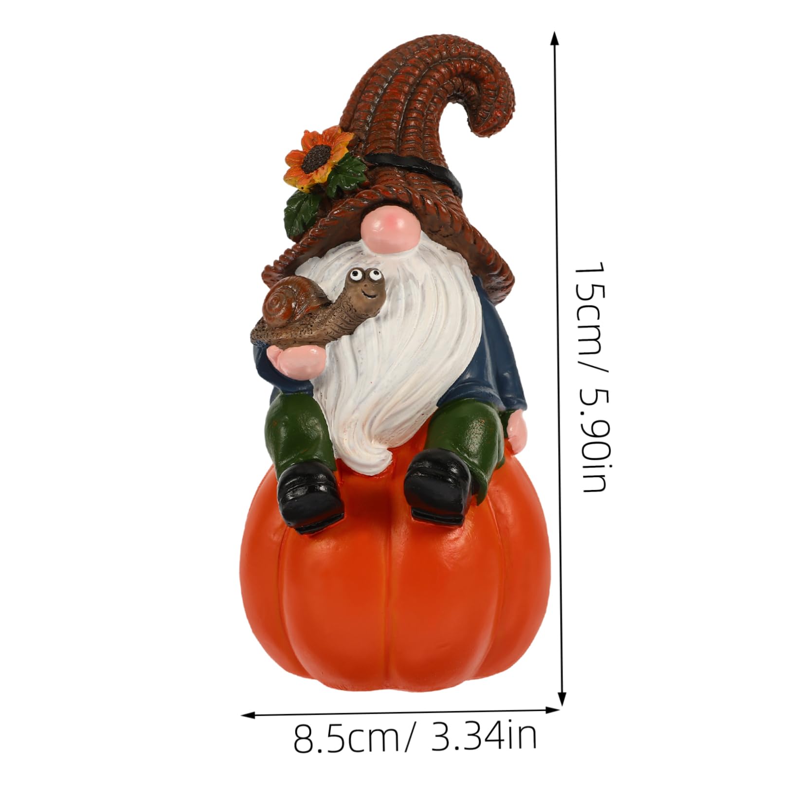 Cabilock Gnome Ornaments for Garden Decor Resin Pumpkin Gnome Statue Fall Style for Outdoor Use