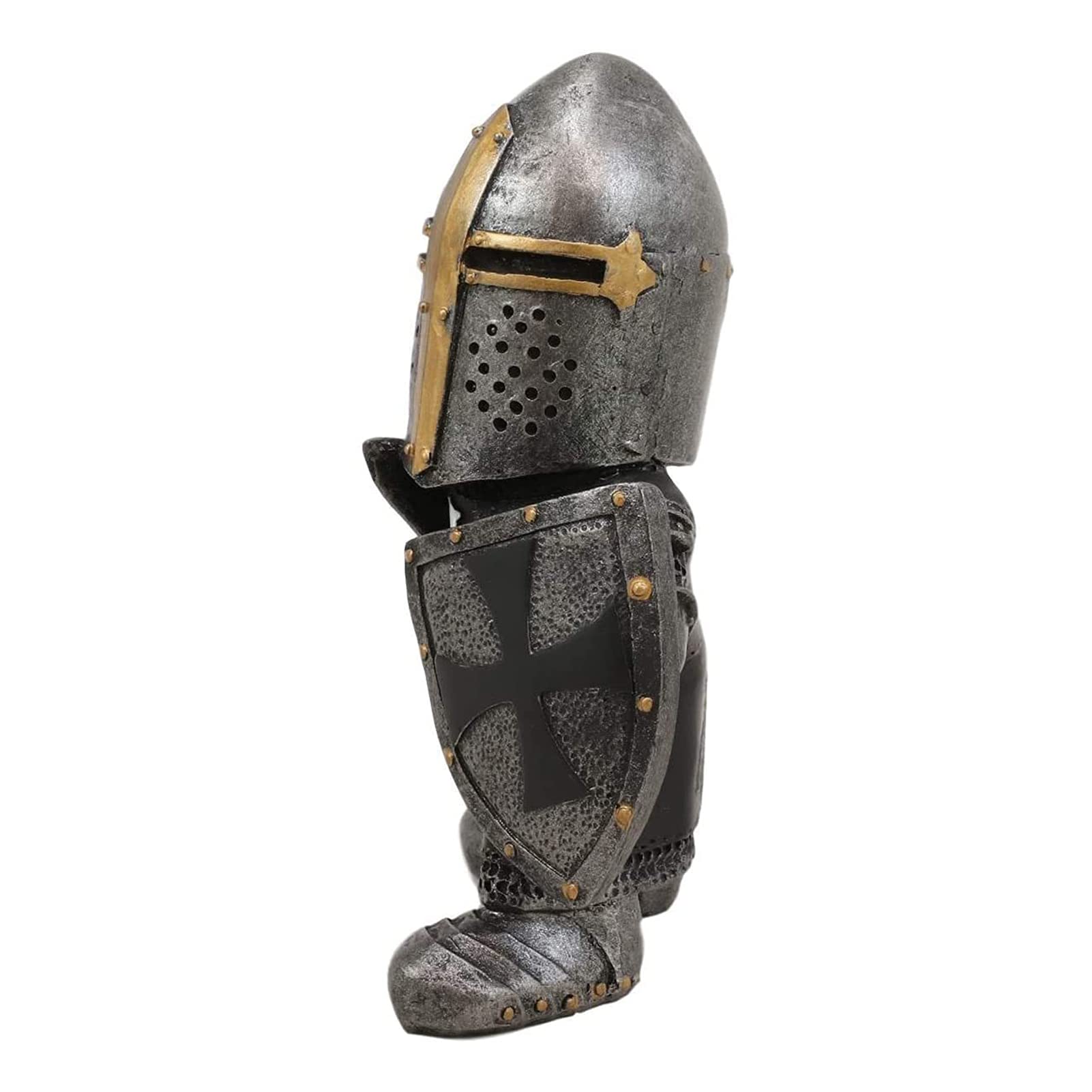 Garden Gnome, Gothic Knight Guardian Dwarf, Medieval Crusader Miniature European Knight Garden Statue Sculpture, Waterproof Resin Ornament, Garden Figures Decoration, for Home, Yard, Lawn, Garden
