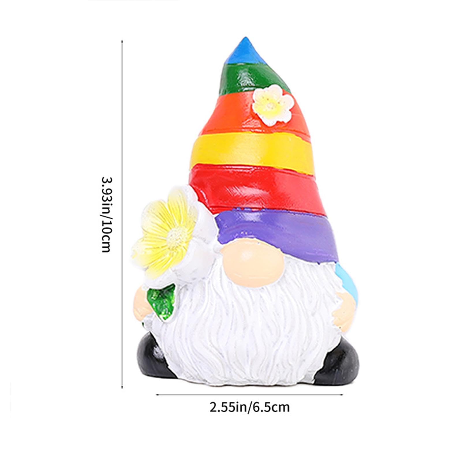 Playful Garden Statues, Fairy Garden Gnome Decoration, Rainbow Gnome Decoration, Outdoor Figurine For Garden, Adorable Gnome Statue, Cheerful Garden Accessory, Miniature Gnome Figurines, Vibrant