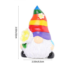 Playful Garden Statues, Fairy Garden Gnome Decoration, Rainbow Gnome Decoration, Outdoor Figurine For Garden, Adorable Gnome Statue, Cheerful Garden Accessory, Miniature Gnome Figurines, Vibrant