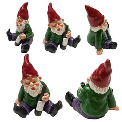 EJWCIG Funny Garden Gnomes Statues Drunk Peeing Naughty Inappropriate Yard Lawn Gnomes Outdoor Decorations Patio Decor (Bonfire)